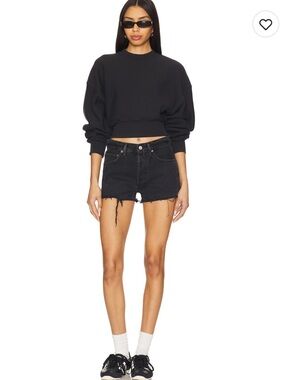 AGOLDE Parker Vintage Cut-Off Jean Shorts in Black